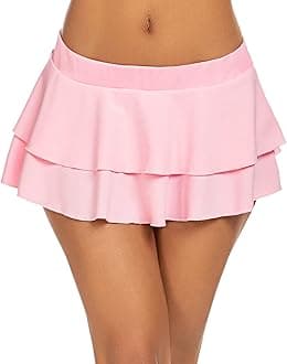 Avidlove Womens Pleated Mini Skirt Solid Ruffle Lingerie Skirts Layered Y2K Plaid Outfit for Schoolgirl Role Play XS-4XL