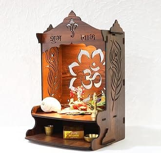 Sehaz Artworks Puja Mandir for Home Wall Mounted | Pooja Stand | Pooja Mandir for Home Big Size | Wooden Temple | Home Temple | Devghar