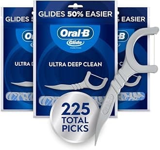 Glide Ultra Deep Clean Floss Picks, Removes Food and Plaque, Cool Mint Flavor, 75 Floss Picks