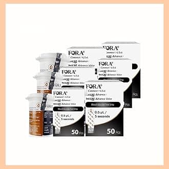 FORA6Connect/Test N’Go Advance Voice Blood Glucose Test Strips - 50 Count, Accurate Blood Sugar Measurement for Diabetes (6)