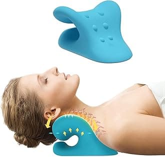 Neck Stretcher for Neck Pain Relief, Neck and Shoulder Relaxer Cervical Traction Device Pillow for Muscle Relax and TMJ Pain Relief, Cervical Spine Alignment Chiropractic Pillow