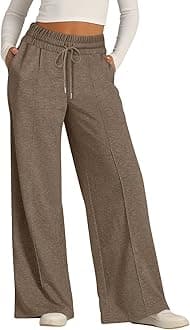 Women’s Wide Leg Sweatpants, Lightweight, High Waisted with Wide Pockets, Comfortable Lounge Pants with Drawstring, 2024