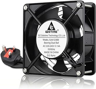 GDSTIME 220V 240V AC Computer Fan 120mm x 38mm 2600RPM 104CFM High Airflow Axial Cooling Fan with Dual Ball Bearings for PC Case Ventilation DIY Projects