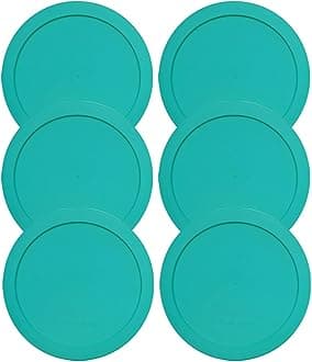 Lids for Pyrex and Anchor Round Glass Containers (4-Cups, Green-6PK)