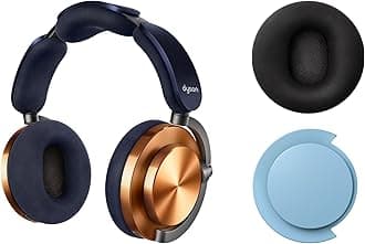 Bundle - Dyson OnTrac™ Over Ear Wireless Headphones in CNC Copper with Dark Iron Ear Cushions + Ceramic Blue Ear Caps - Noise Cancelling, Up to 55 Hours Battery Life(2), Customizable