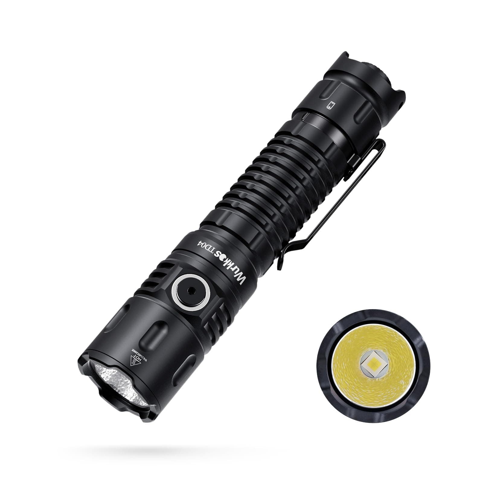 TD04 Tactical Flashlight,3000 Lumens USB-C Rechargeable LED Flashlight,IP68 Waterproof Dual Switch EDC Flashlight Emergency with Easy Operation for Camping Hiking Flashlight