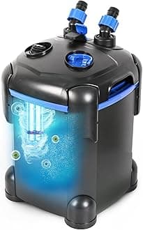 Canister Filter, Ultra-Quiet External Aquarium Filter with Free Media for Large Fish Tanks and Aquariums