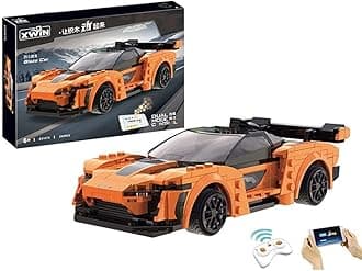 295 PCs RC Car Building Kit, Rechargeable Mobile App & Remote Control Car, Build Your Own 2.4 GHz RC Cars, Educational STEM Engineering Construction Gift Toy for Children 6+ (Orange)