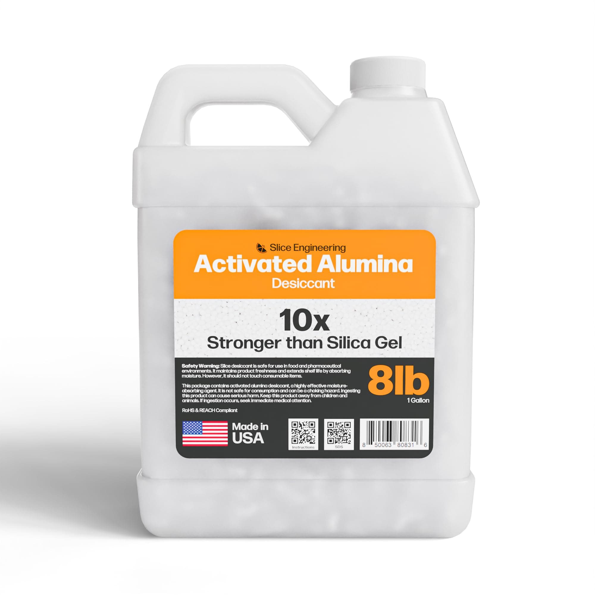 Filament Drying Desiccant (8 lb) by Slice Engineering | 10X More Powerful Than Silica Gel | Infinitely Rechargeable | Prevent Wet Filament | Fits Perfectly Inside Spools | Made in The USA