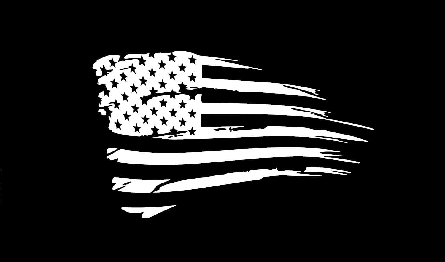 USA Rustic Worn Weathered Distressed American Flag Decal Home Decor Vinyl Sticker (7" T x 11" W)