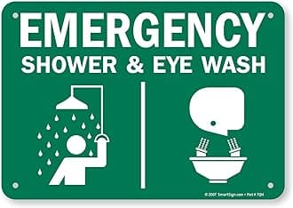 SmartSign "Emergency Shower & Eye Wash" Sign | 7" x 10" Plastic