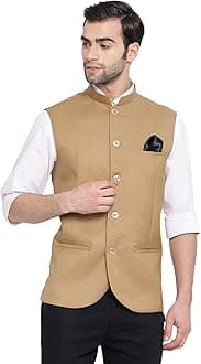 VASTRAMAY Men's Cotton Blend Nehru Jacket