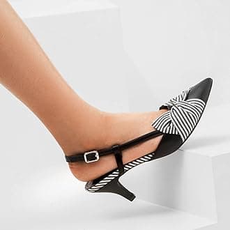 Greatonu Women Shoes Comfortable Kitten Heels Slingback Dress Pumps