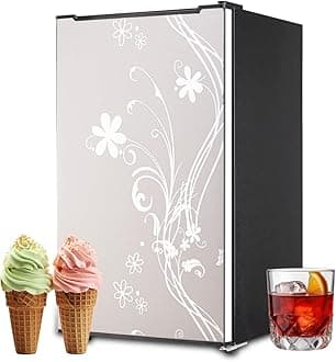 Upright Freezer 3.2 Cu.ft Freestanding Freezer with Adjustable Thermostat for Bedroom, Office, Kitchen, Dorm Silver