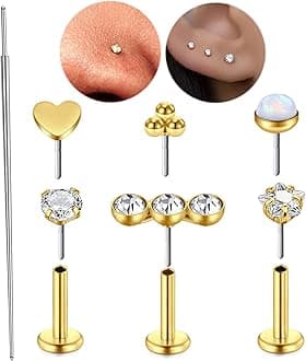 QWALIT Piercing Taper Threadless Insertion Tool - Titanium Labret Pin 16g, 18g, 20g