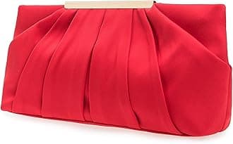 CHARMING TAILOR Clutch Evening Bag Elegant Pleated Satin Formal Handbag Simple Classy Purse for Women