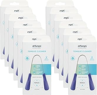 drTung'sTongue Cleaner, Stainless Steel Tongue Scraper 12 Pack