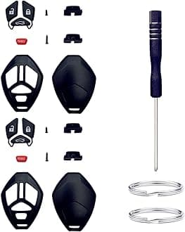 Key Fob Shell Replacement for Mitsubishi Eclipse 2006-2012 Endeavor 2006-2011 Galant 2006-2012 Lancer Outlander 2007-2013 4 Button Car Keyless Entry Remote Control Key Fob Case Cover (4 Button 2 Pcs)