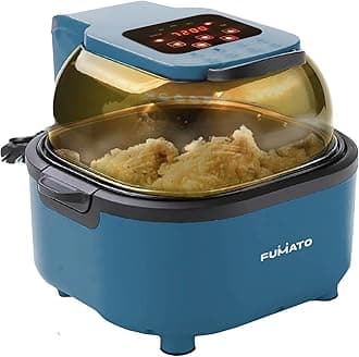 Fumato 1100W Digital Air Fryer For Home- 6.8L|See Through Window,5 Presets(Fry,Grill,Roast,Steam&Bake),Rapid Air Technology,Non-Stick Basket,90% Less Fat,1 Year Warranty- Midnight Blue