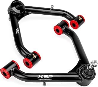 KSP Front Upper Control Arms for Silverado Sierra 1500 1999-2006, 2-4" Adjustable Tubular A-Arm Replacement Factory/Stock Suspension Arms After 2-4 inches Lift On Chevy GMC 4WD 4X4 RWD, 2PCS Black