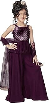 Angel f StudioGirl's Embroidered Kurta with Palazzo Pants & Dupatta/Readymade kurta set for girls