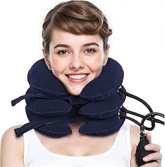 Cervical Traction Device, Neck Traction Device for Neck Pain Relief, Adjustable Inflatable Neck Stretcher Cervical Traction and Neck Brace