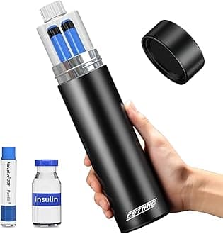 48H Insulin Pens Cooler Travel Case TSA Approved Diabetic Medicine Travel Cooler, Portable Insulin Medical Cooler-Black