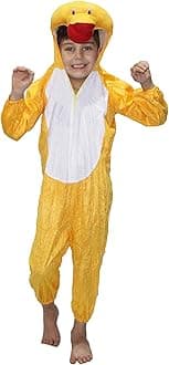 Kaku Fancy Dresses Fleece Duckling Bird Costume For Kids - Yellow, 7-8 Years | Animal Fancy Dress For Boys & Girls