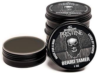 Beard Gains Organic Beard Tamer Tinted Wax: shape, style & groom facial hair with natural hold. Easy wash-out, all-day control. For all beard types (Pristine Black)