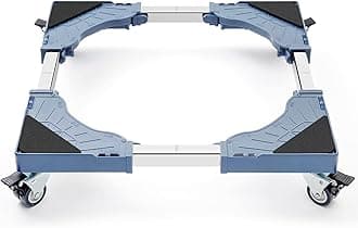 W B D WEIBIDA WBD Mini Fridge Stand with 4 Dual-Locking Wheels，Adjustable Furniture Dolly Washing Machine Stand, Square Appliance Mobile Base for Refrigerator, Dryer, Laundry Moving Cart