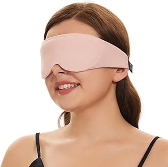 Sleep Mask for Side Sleepers Patented Design, Cup-Shaped and Extra-Soft, 100 Blackout Eye Mask Shades Cover for Men and Women Home or Travel, Machine Washable, Pink