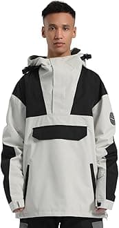 Men Ski Jacket Snowboard Snow Coat Warm Winter Waterproof Mountain Hooded