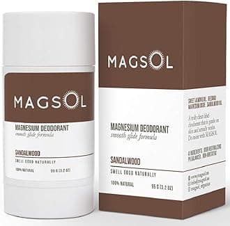 Sandalwood Magnesium Deodorant - Aluminum Free, Baking Soda Free, Alcohol Free, Cruelty Free, Sensitive Skin, All Natural, For Women Men Boys Girls Kids - 3.2 oz (Lasts over 4 months)