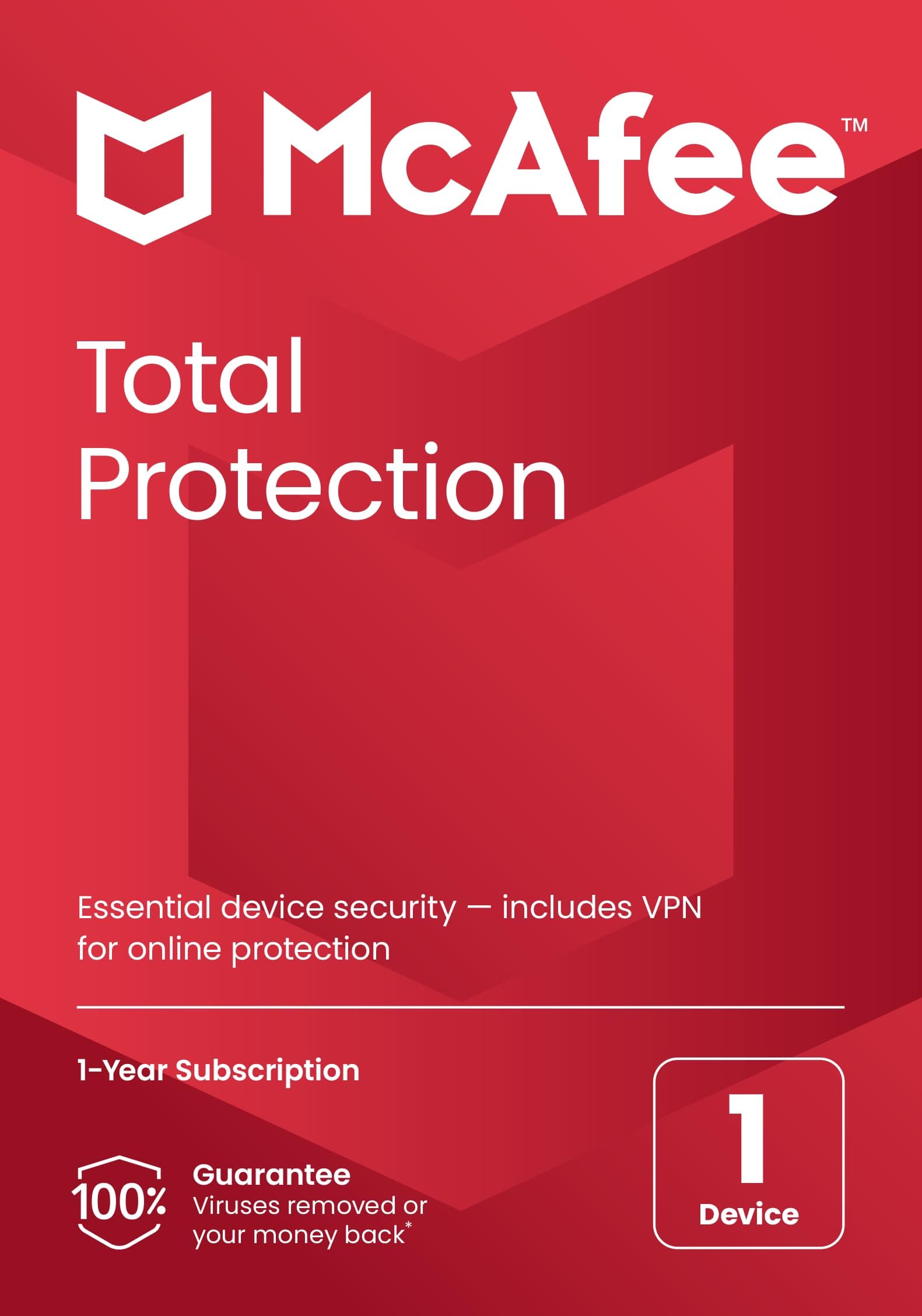 McAfee Total Protection 1-Device 2025 | Antivirus, Secure VPN |Includes Security Software, Password Manager, Identity Monitoring |Post delivery