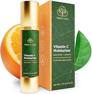 Tree of Life Beauty Moisturizer, Vitamin C Face Cream - Hydrating & Brightening Lotion, Reduces Dark Spots - Dermatologist-Tested for Dry Sensitive Skin - Whitening Facial Skin Care - 1.7 Fl Oz