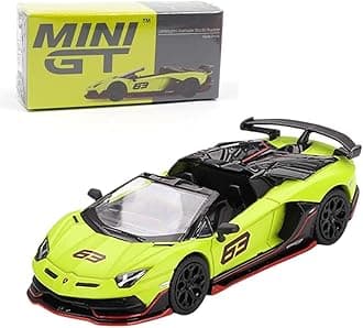 Breatoi Mini GT Die Cast Collectrors Model Cars : (Lambo'Rghini Aven'Tador SVJ 63 Roadstue VerdeShock)