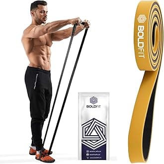 Boldfit Resistance Bands for Workout Dual Color Heavy Resistance Band for Stretching, Pull ups, Home Exercise Resistance Band for Gym Workout Stretch for Men and Women - Yellow (15-30kg Resistance)