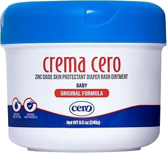 Crema Cero Diaper Rash Cream for Baby With Zinc Oxide – High-Strength Diaper Cream for Quick Relief and Protection – Hydrating and Soothing Baby Balm – 8.5 oz