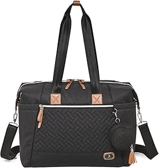 Dikaslon Baby Changing Bag, Large Nappy Bags for Mom and Dad, Stylish Travel Tote with Pacifier Holder and Changing Mat