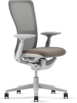 Haworth Zody Standard Posture Mesh Office Chair – Ergonomic Desk Chair with Pneumatic Seat Height Adjustments and Forward Tilt Option - Without Lumbar Support (Stone)