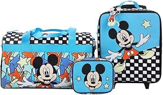 Disney Mickey Mouse Polka Dots Youth 4-Piece Travel Set Carry on Luggage