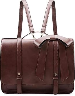 Briefcase for Women Messenger Backpack PU Leather 14 inch Laptop Bag Satchel Computer Bag for College Business Travel | PU Leather, Laptop Bag, Satchel, Computer Bag, for College, Business