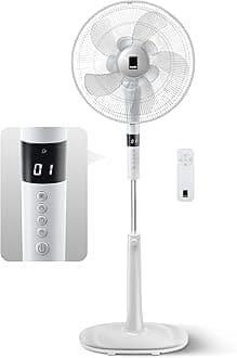 KEPLIN 16 Inch Pedestal Fan - 26-Speed, 10 Blades, Remote Control, LED Display, Adjustable Height, Turbo Wind Speed, 3 Modes, 24-Hour Timer, 90° Oscillation for Home, Office, Bedroom