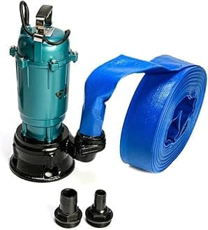 Heavy Duty Flood Sewage Water Pond Drain Septic Sump Cesspool Grinding Pump (Pump with 30m Blue Hose)