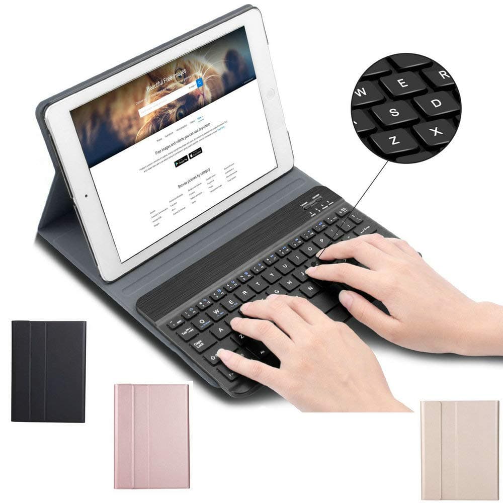 Keyboard Case for Huawei MediaPad T5 10 inch 2018 Android Tablet PC, Slim Stand Folio Leather Cover with Detachable Magnetic Wireless Keyboard (Huawei MediaPad T5 10 2018, Black)