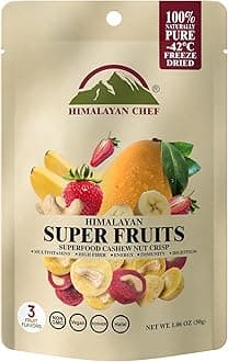Himalayan Chef Super Reds Freeze-Dried Fruit Cashew Nut Crisps, 30g | Mix Superfood Fruits | Healthy Snacks Packed with Multivitamins, High Fiber & Antioxidants for Energy Boost