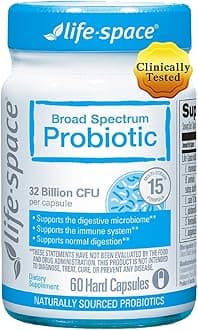 Life-Space Premium Broad Spectrum Probiotics, 2 Month Serving, 32 Billion CFU & 15 Diverse Strains, Formulated for Daily Digestive Health & Immune Health, Probiotics for Women & Men, 60 Veg Capsules