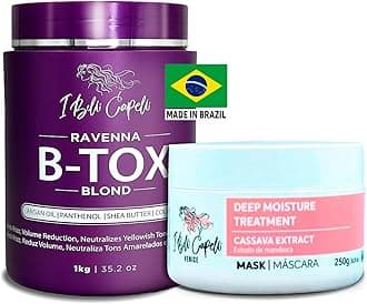 Ravenna B-tox Kit - Hair Treatment with Argan Oil Mask 250g, Formaldehyde-Free, Anti-Frizz and Smoothing for Blond Hair (1 B-tox + 1 Mask)