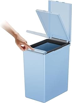 EKO Morandi Kitchen Waste Bin, Plastic Touch Recycling Bin, Perfect for Kitchen & Home, Titanium Blue, 20 Litre