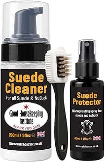 Suede & Nubuck Complete Care Kit Cleaner Foam Protector Spray Professional Wire Brush Included for use on Shoes Boots Bags Jackets